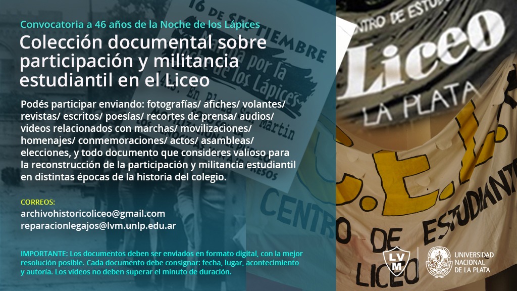 Convocatoria: Colección documental sobre participación y militancia estudiantil en el Liceo